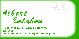 albert balaban business card